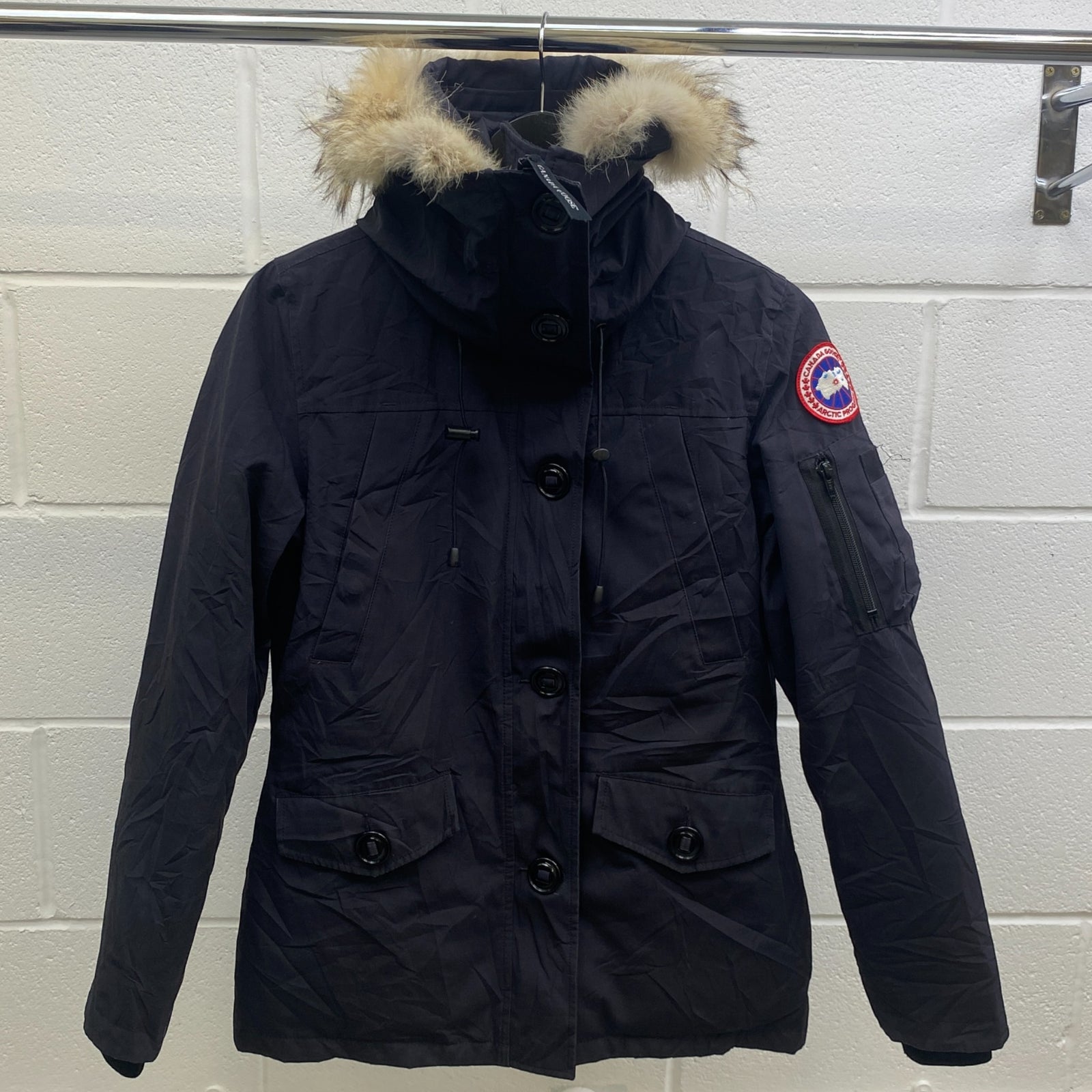 Women's Montebello Parka Down Jacket Navy Size S - Photo 8