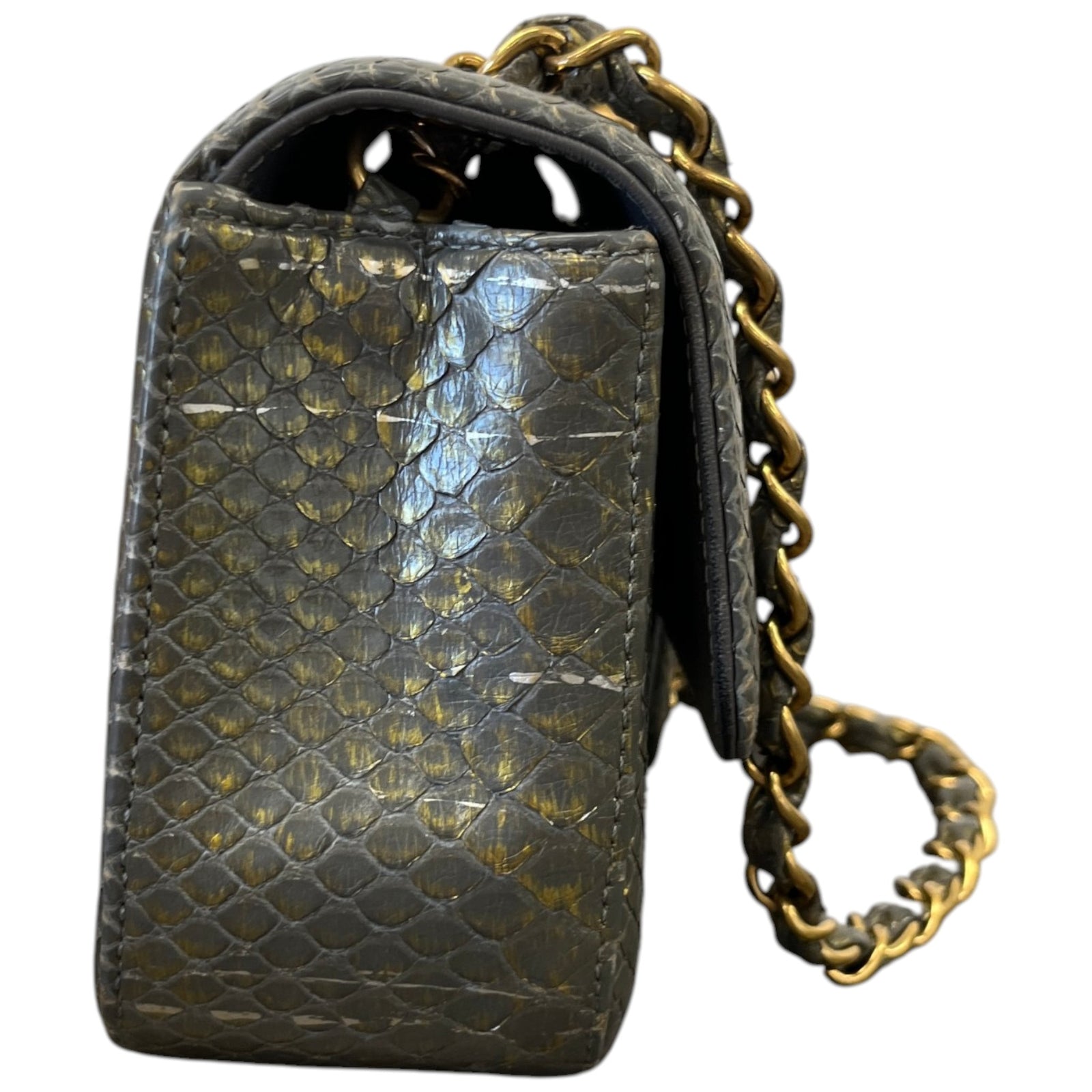 Women's Python Classic Flap Bag Grey - Photo 6