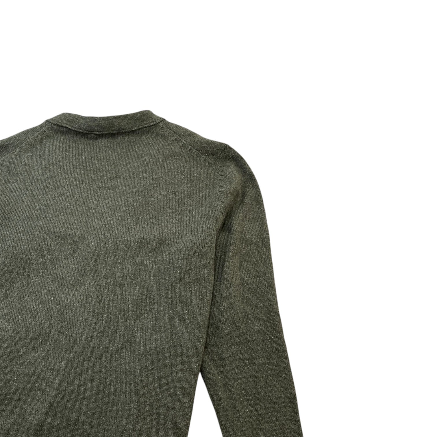 Men's V-Neck Knit Embroidered Logo Cardigan Green Size XXL - Photo 4