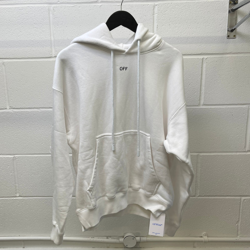 Men's Logo Print Hoodie White Size S