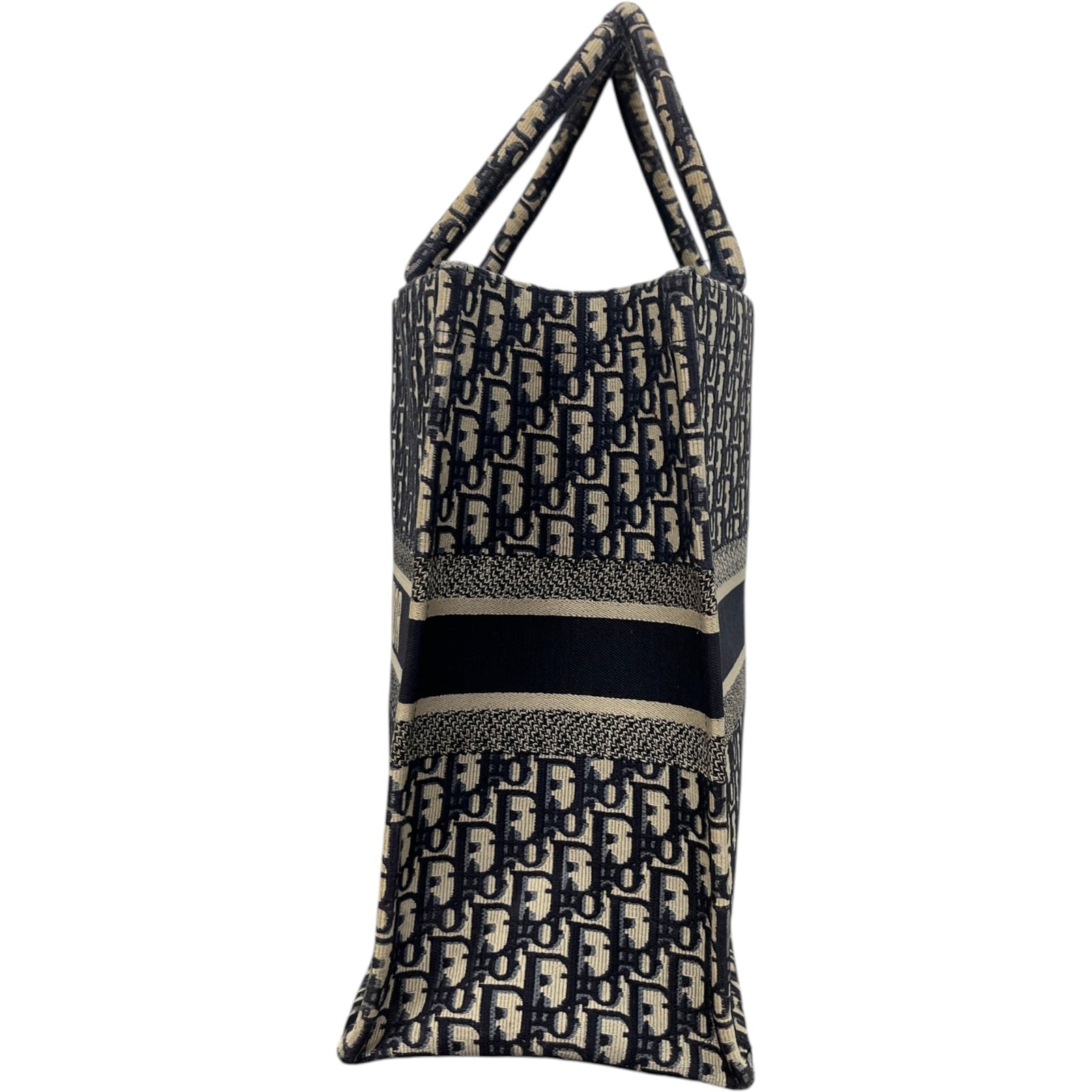 Women's Oblique Large Book Tote Handbag Navy - Photo 7