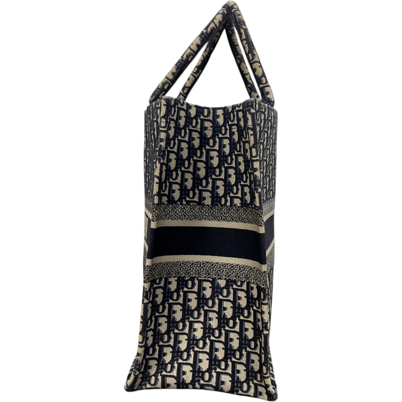Women's Oblique Large Book Tote Handbag Navy