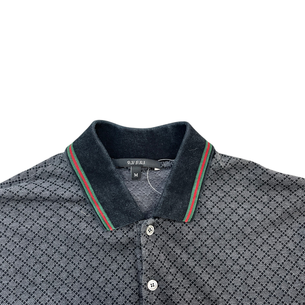 Men's Web Collar Polo Shirt Grey Size M - Photo 5