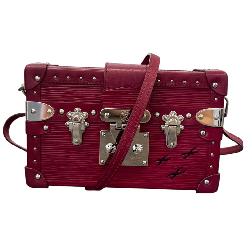 Women's Fuchsia Epi Petite Malle Trunk Bag Burgundy