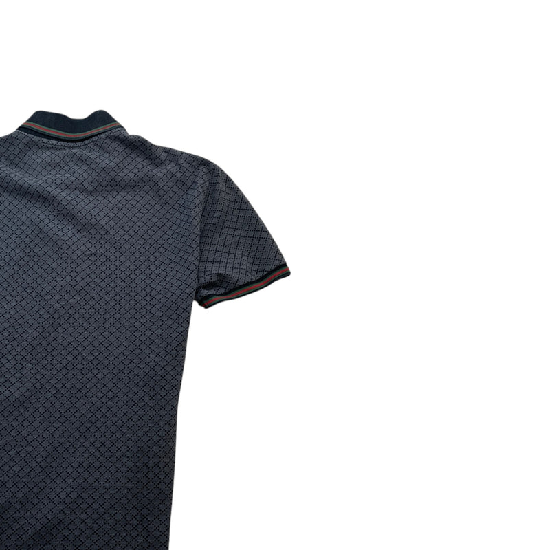 Men's Web Collar Polo Shirt Grey Size M
