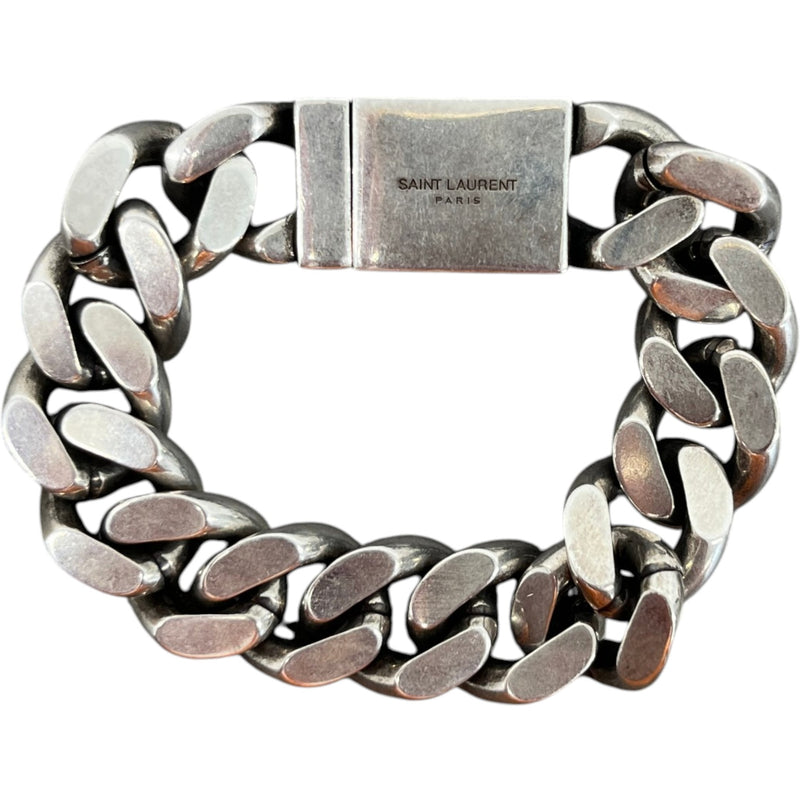 Men's Curb Chain Bracelet Silver