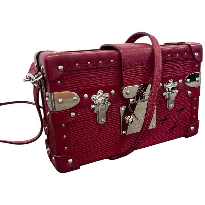 Women's Fuchsia Epi Petite Malle Trunk Bag Burgundy