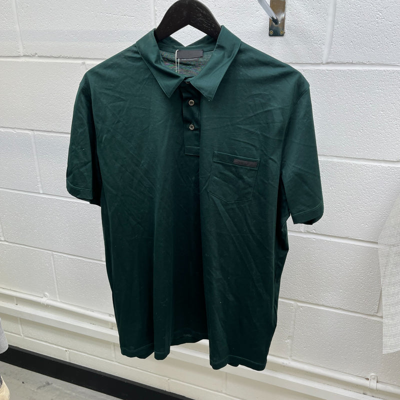 Men's Embroidered Logo Polo Shirt Green Size XXXL