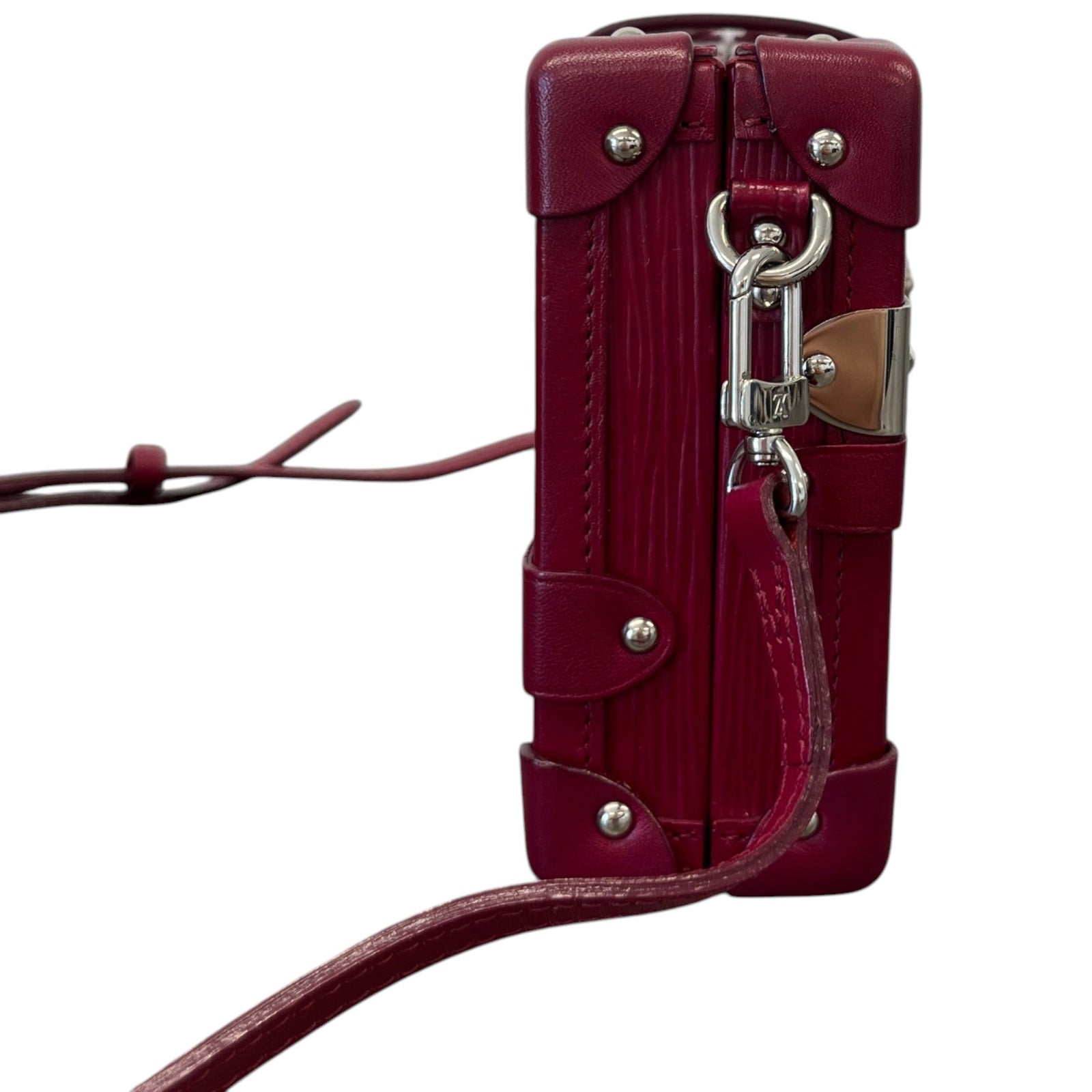 Women's Fuchsia Epi Petite Malle Trunk Bag Burgundy - Photo 6
