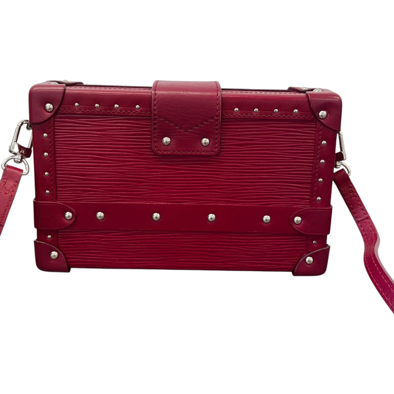 Women's Fuchsia Epi Petite Malle Trunk Bag Burgundy - Photo 3