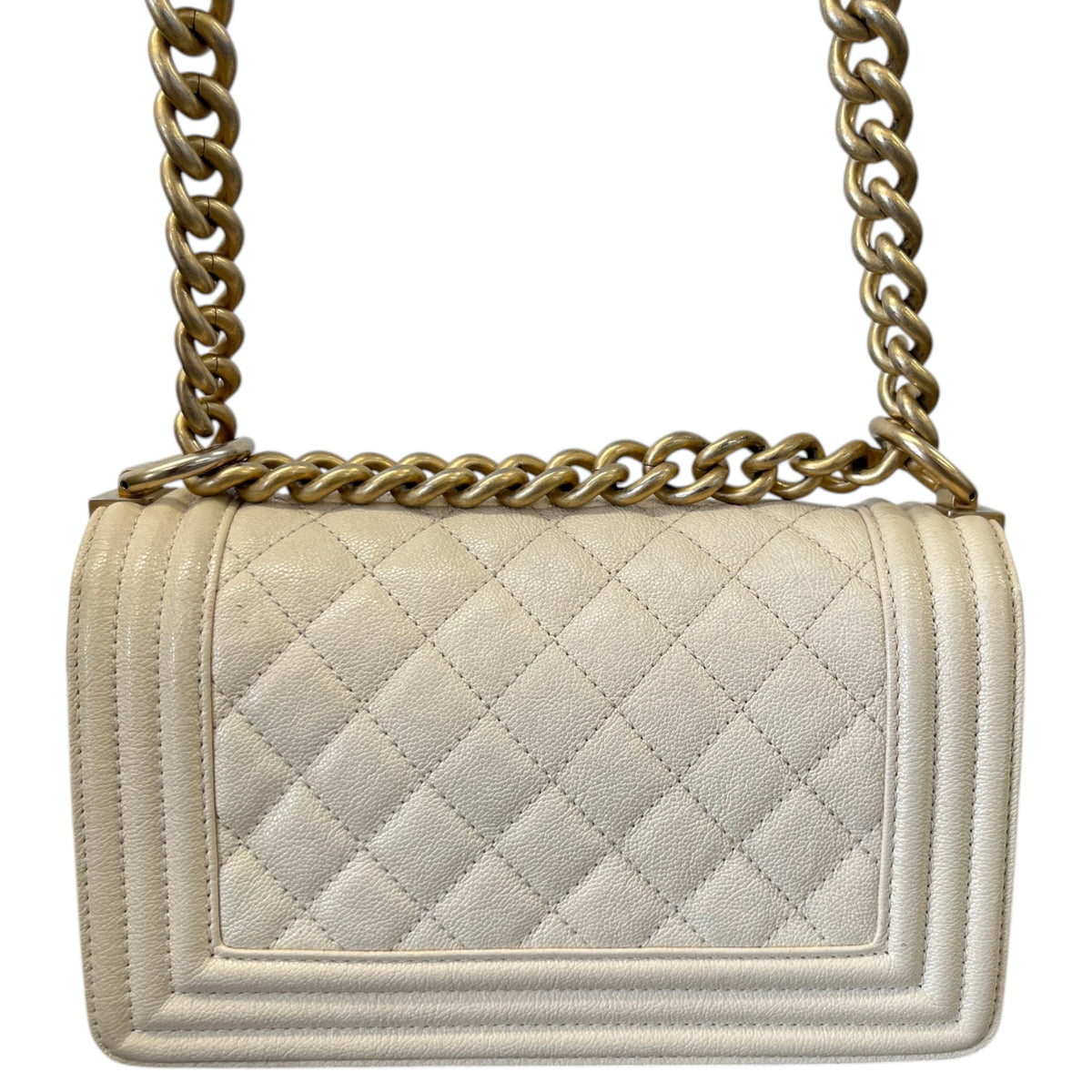 Women's Small Boy Caviar Handbag Cream - Photo 3