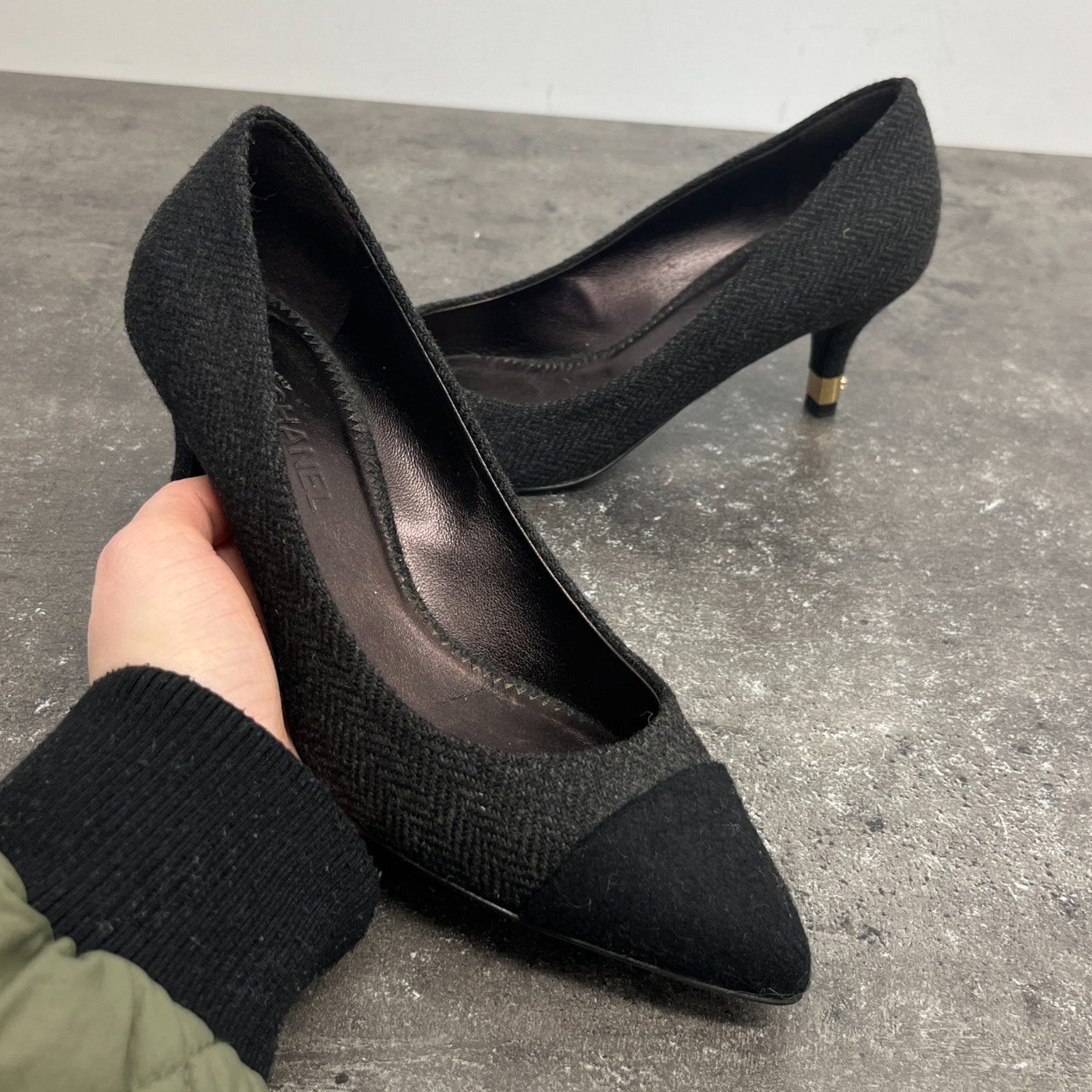 Women's Cap Toe Kitten Heels Black Size EU 36 / UK 3 - Photo 11