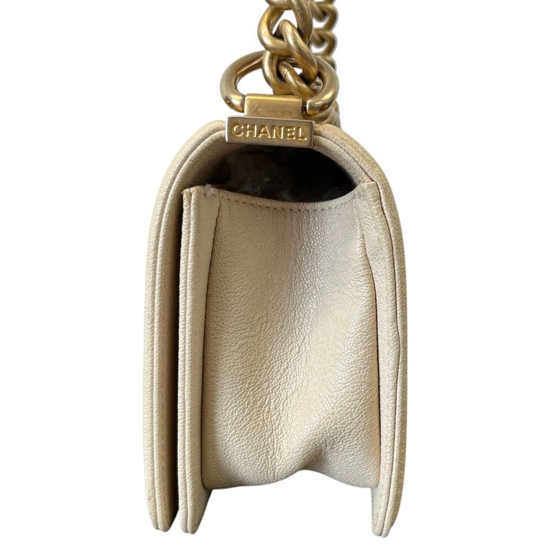 Women's Small Boy Caviar Handbag Cream