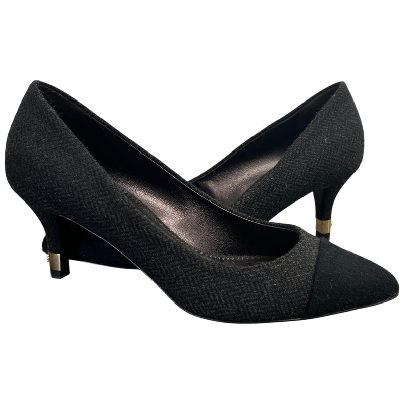Women's Cap Toe Kitten Heels Black Size EU 36 / UK 3
