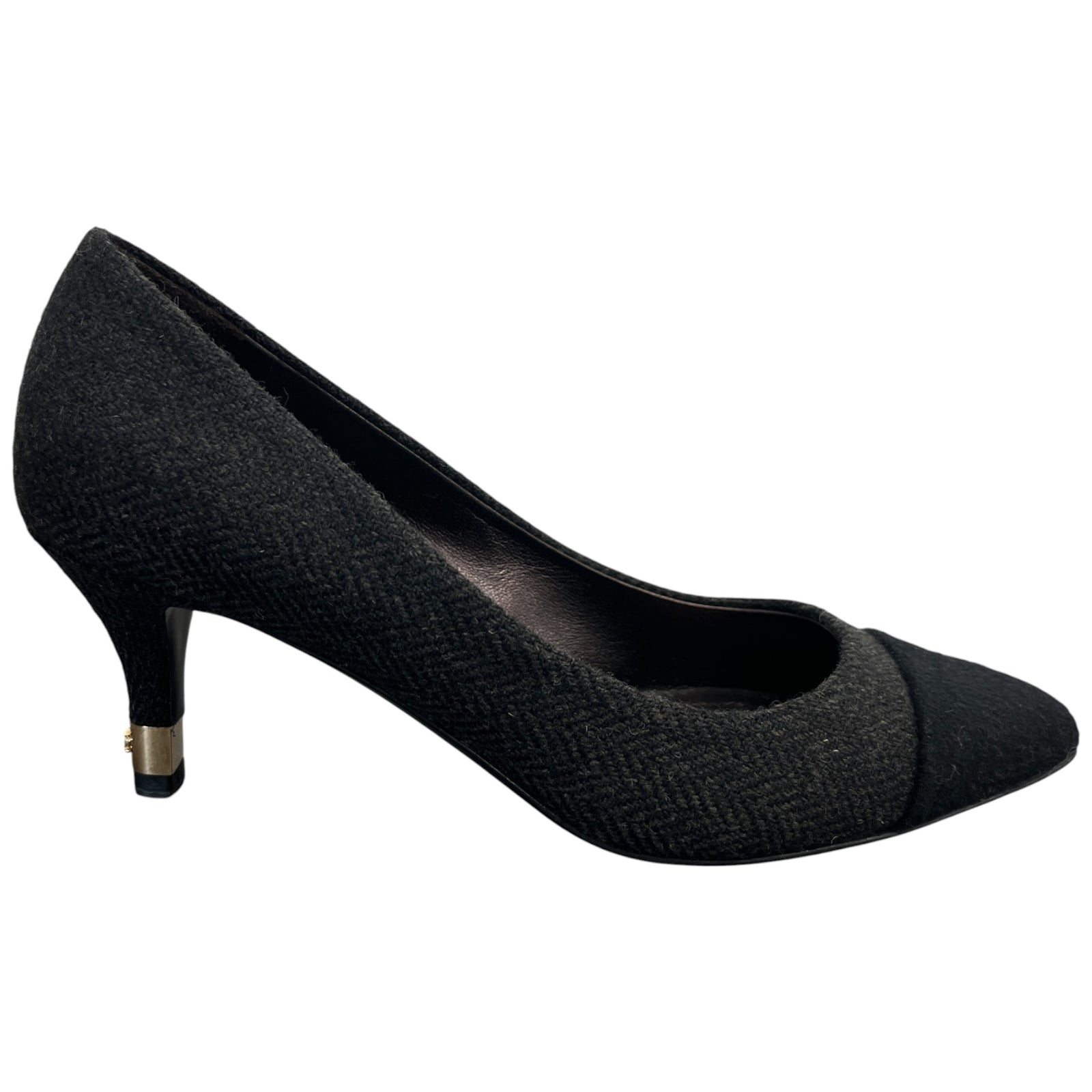 Women's Cap Toe Kitten Heels Black Size EU 36 / UK 3 - Photo 1