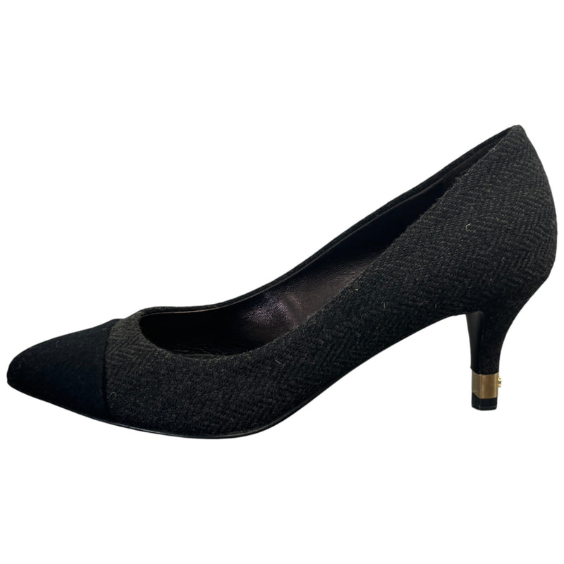 Women's Cap Toe Kitten Heels Black Size EU 36 / UK 3