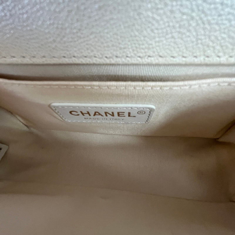Women's Small Boy Caviar Handbag Cream