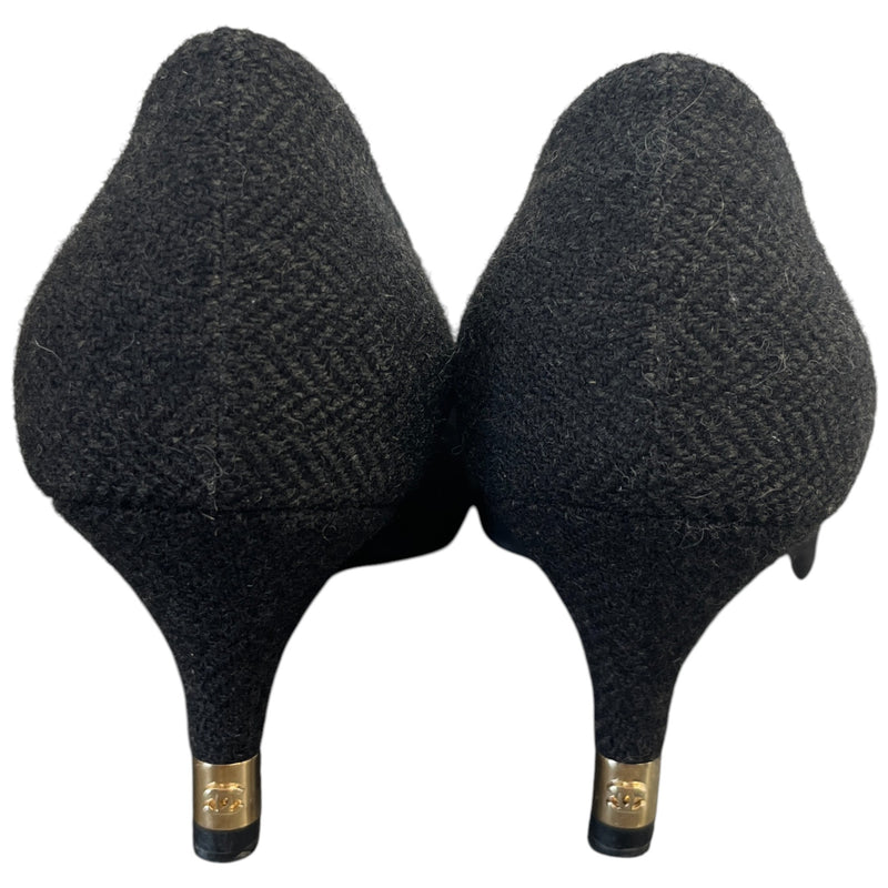 Women's Cap Toe Kitten Heels Black Size EU 36 / UK 3