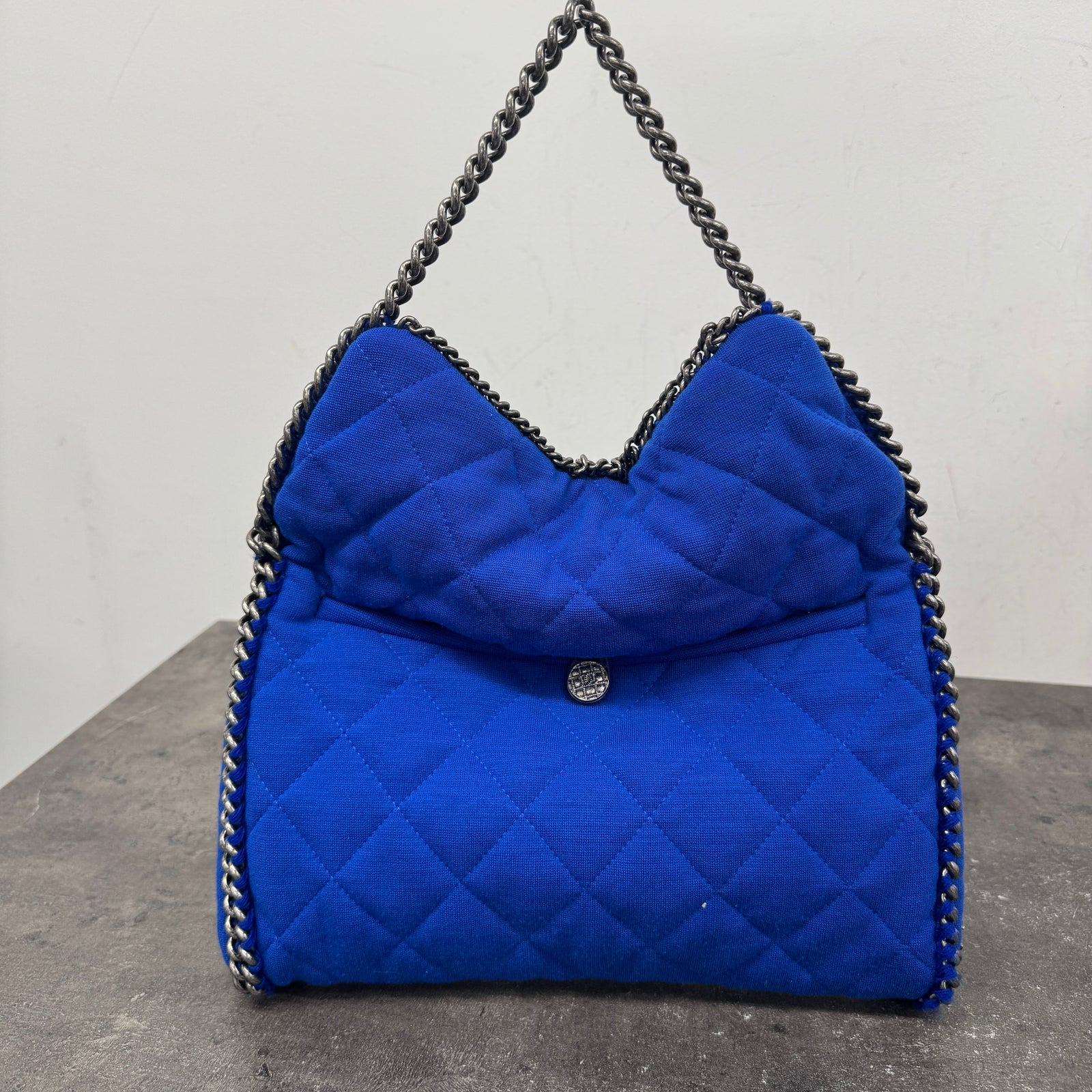 Women's Cc Quilted Flap Handbag Blue - Photo 8