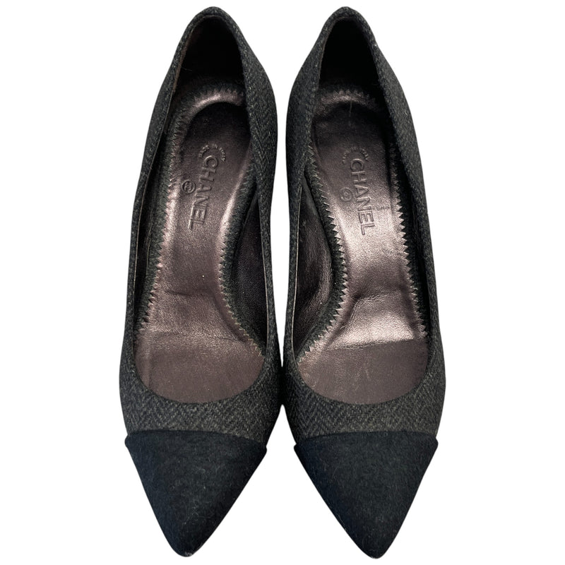 Women's Cap Toe Kitten Heels Black Size EU 36 / UK 3