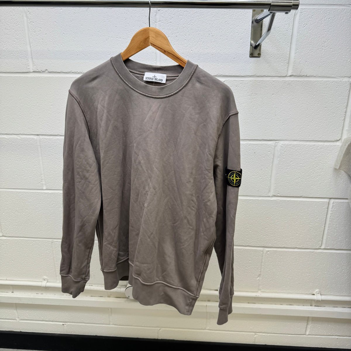 Men's Applique Logo Sweatshirt Brown Size XL - Photo 8