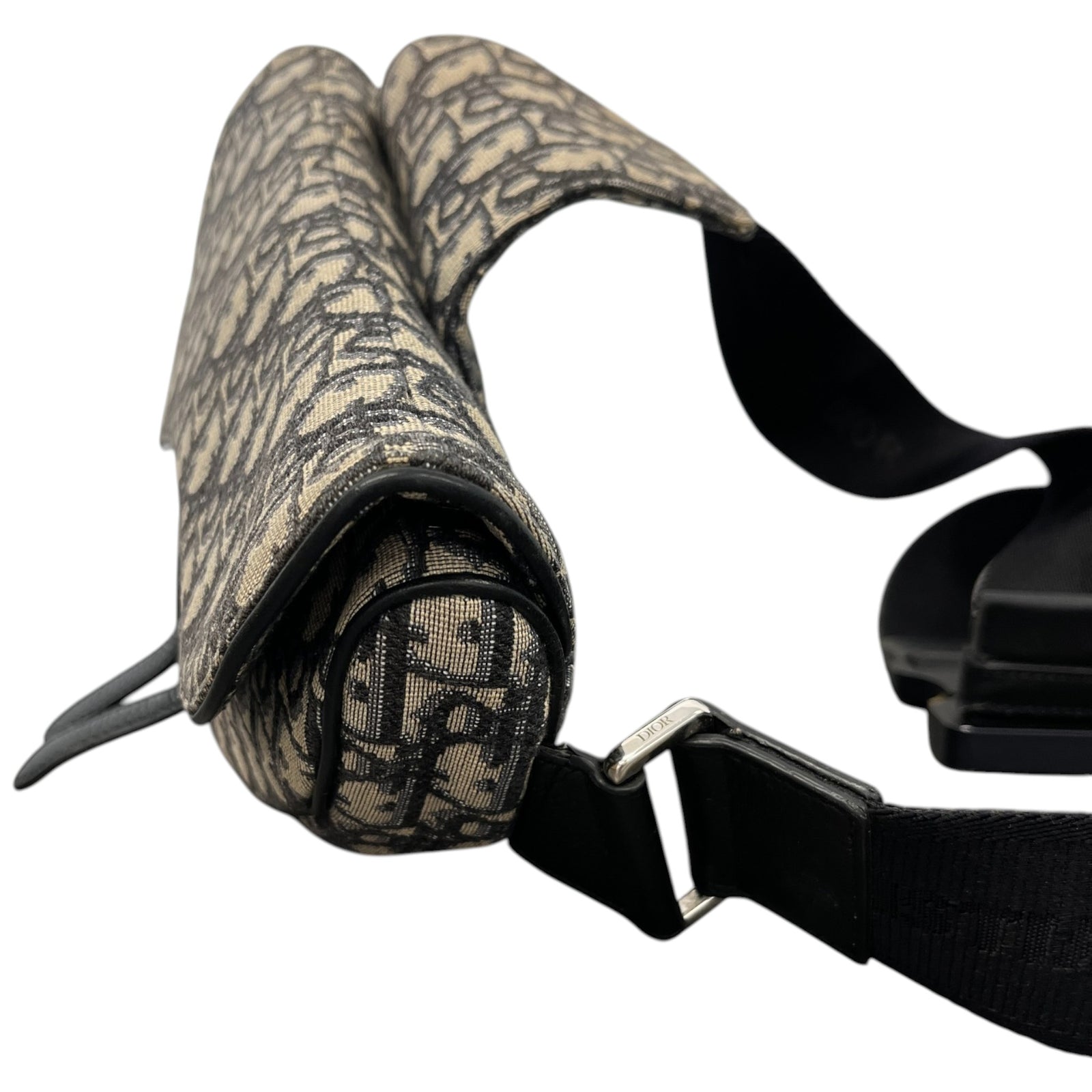Men's Oblique Saddle Bag Beige - Photo 7