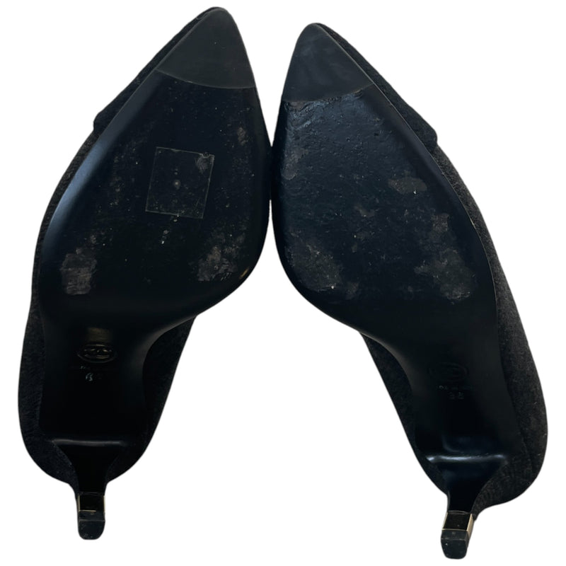 Women's Cap Toe Kitten Heels Black Size EU 36 / UK 3