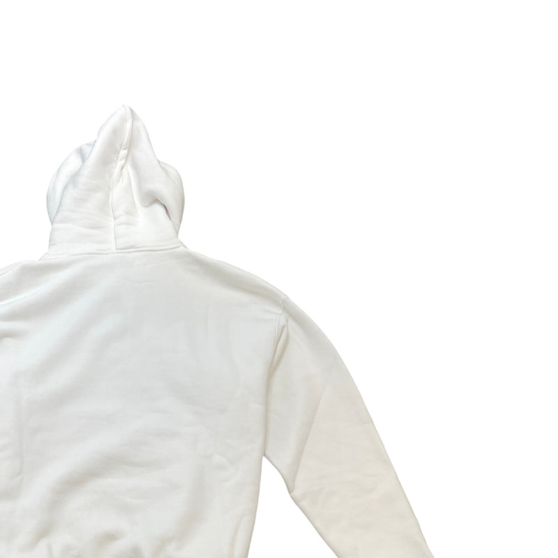 Men's Logo Print Hoodie White Size S