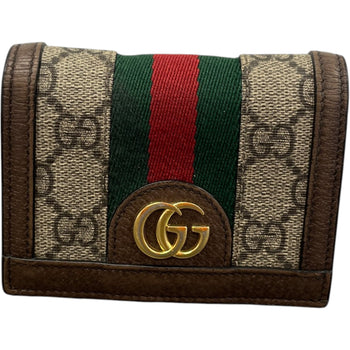 Men's Ophidia Gg Card Case Wallet Brown