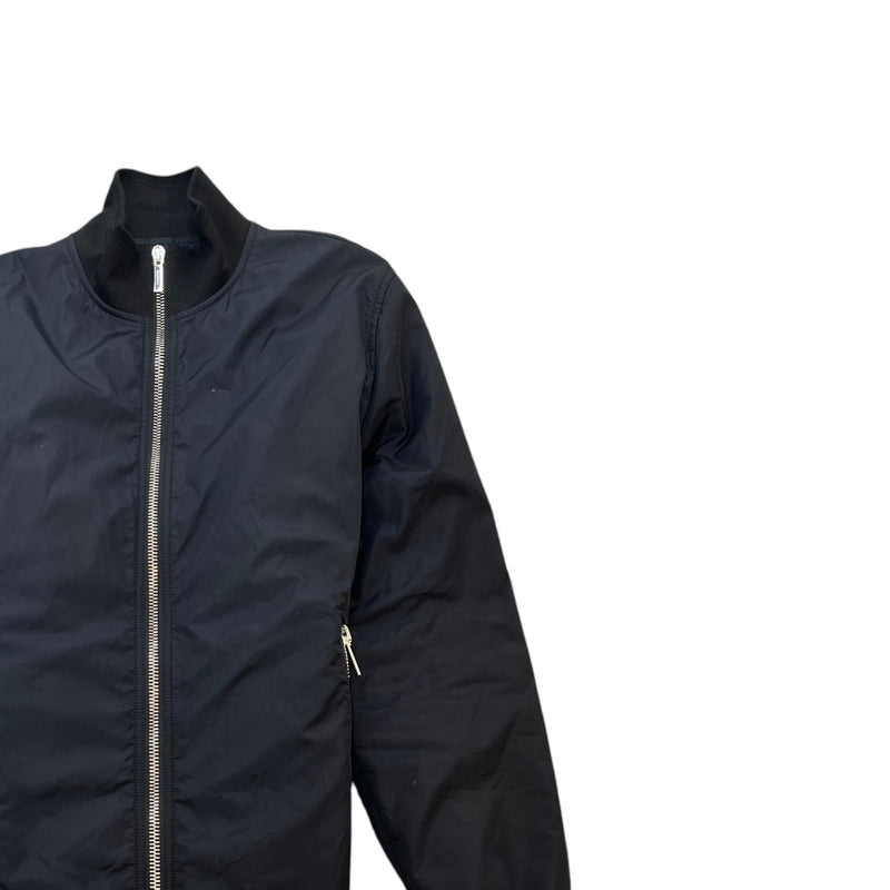 Men's Nylon Zip Up Windbreaker Black Size XL