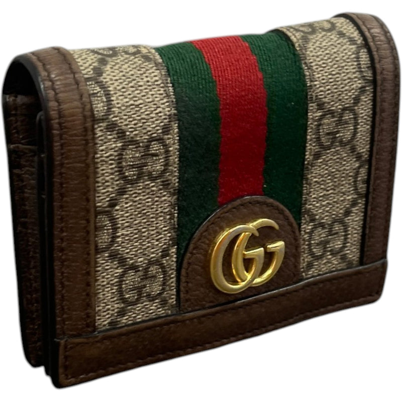Men's Ophidia Gg Card Case Wallet Brown