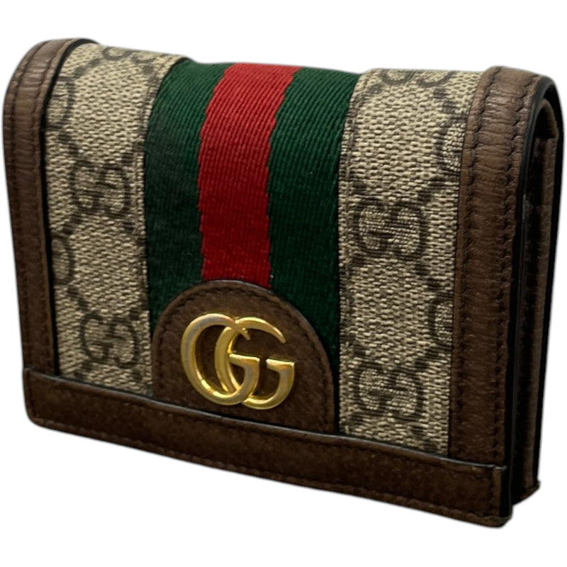Men's Ophidia Gg Card Case Wallet Brown