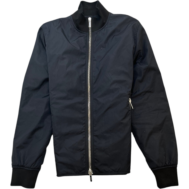 Men's Nylon Zip Up Windbreaker Black Size XL