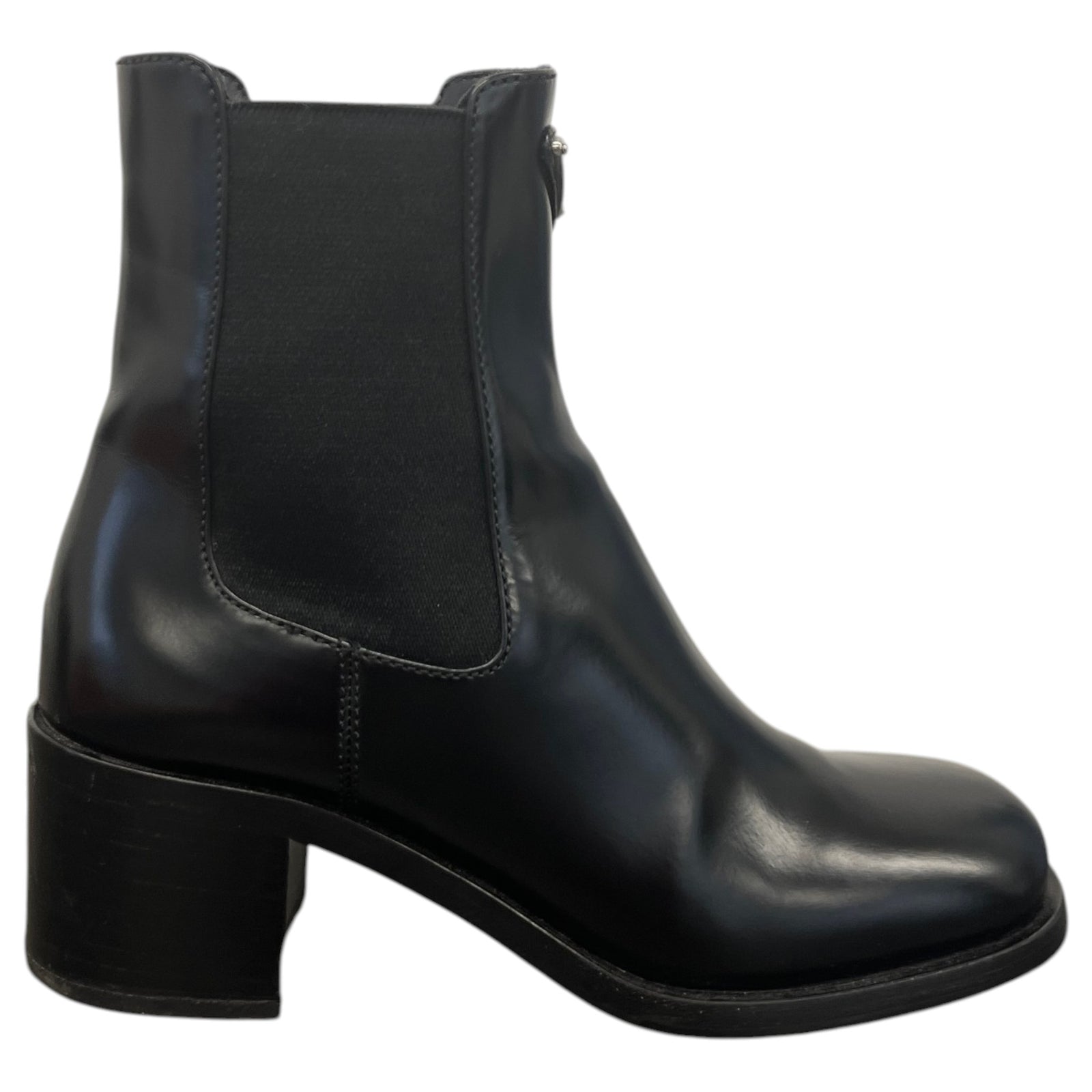 Women's Enameled Plaque Logo Boots Black Size UK 4 / EU 37 - Photo 1