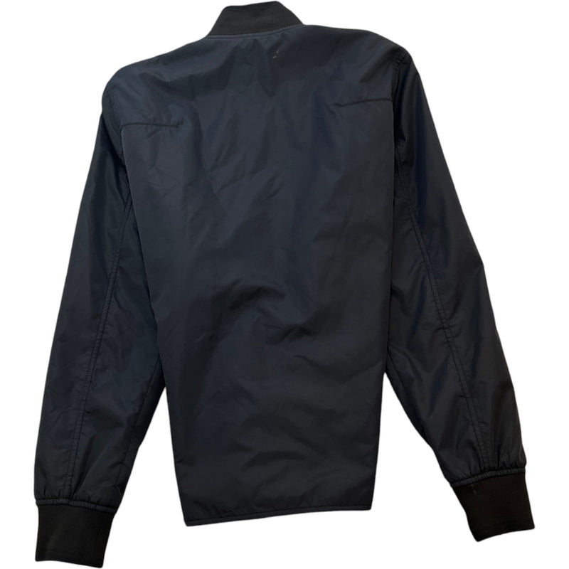 Men's Nylon Zip Up Windbreaker Black Size XL
