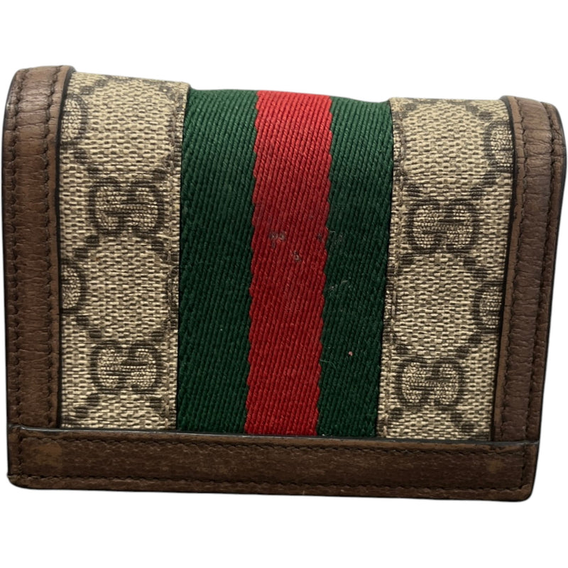 Men's Ophidia Gg Card Case Wallet Brown