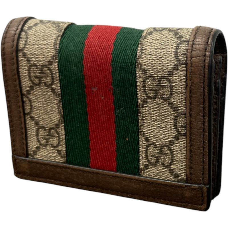 Men's Ophidia Gg Card Case Wallet Brown