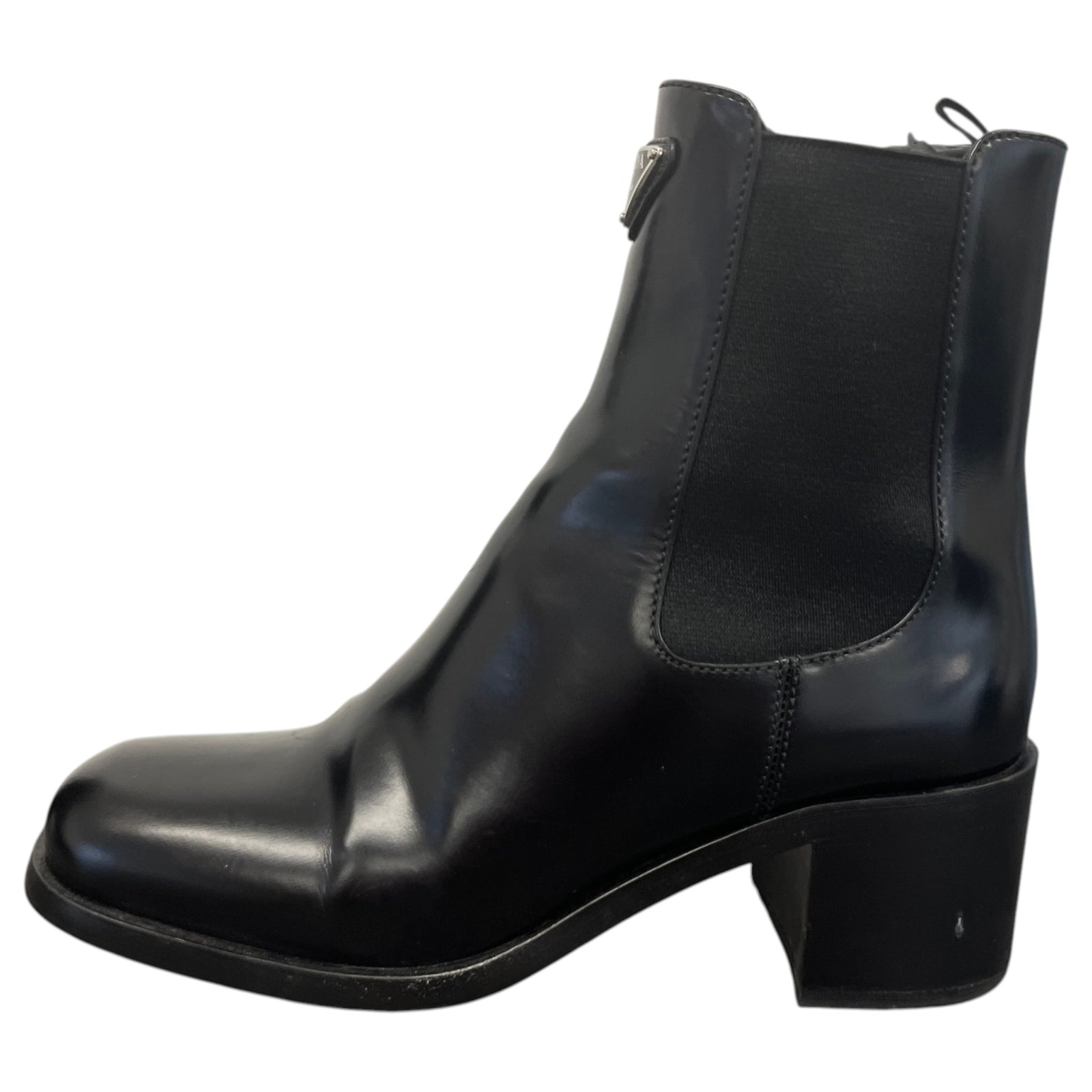 Women's Enameled Plaque Logo Boots Black Size UK 4 / EU 37 - Photo 5