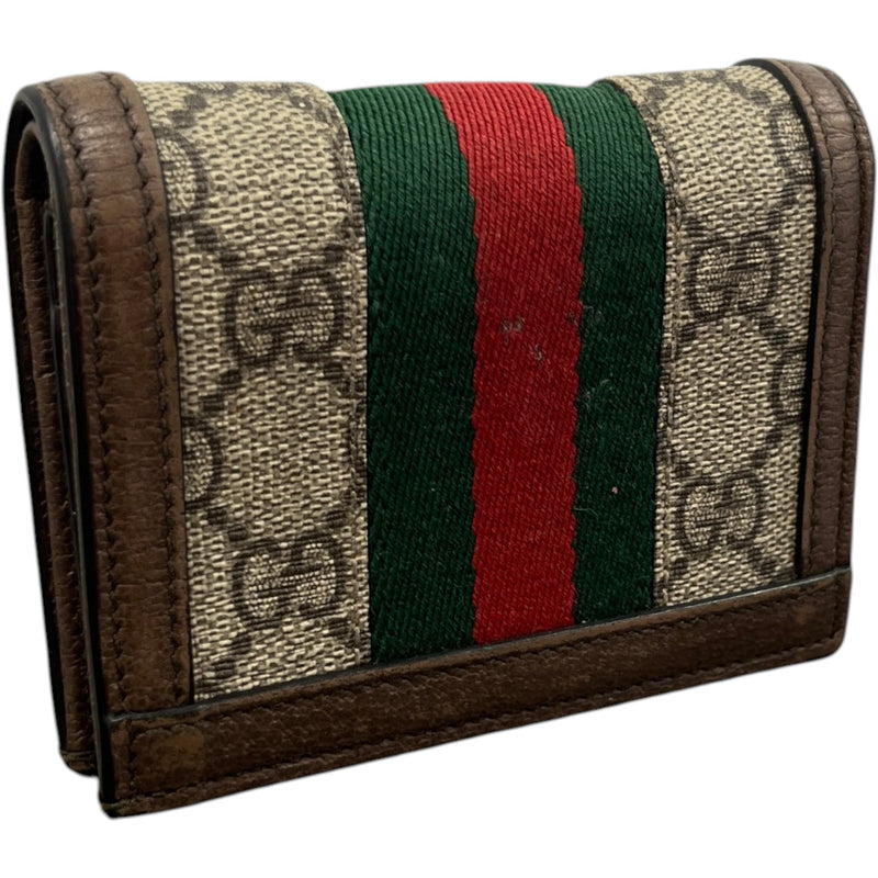 Men's Ophidia Gg Card Case Wallet Brown