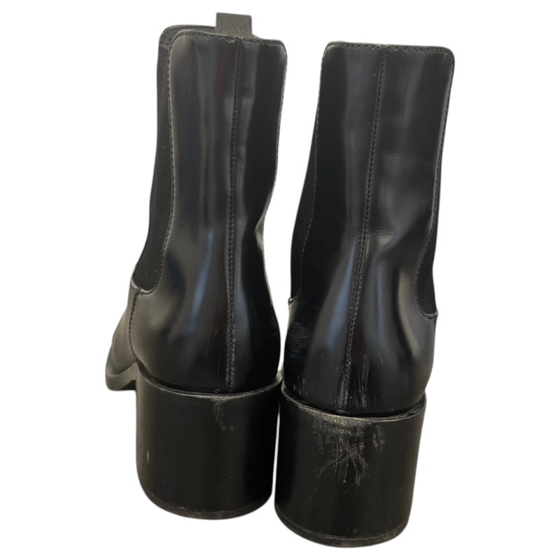 Women's Enameled Plaque Logo Boots Black Size UK 4 / EU 37