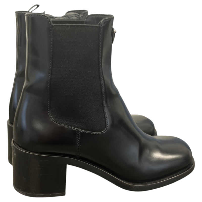 Women's Enameled Plaque Logo Boots Black Size UK 4 / EU 37