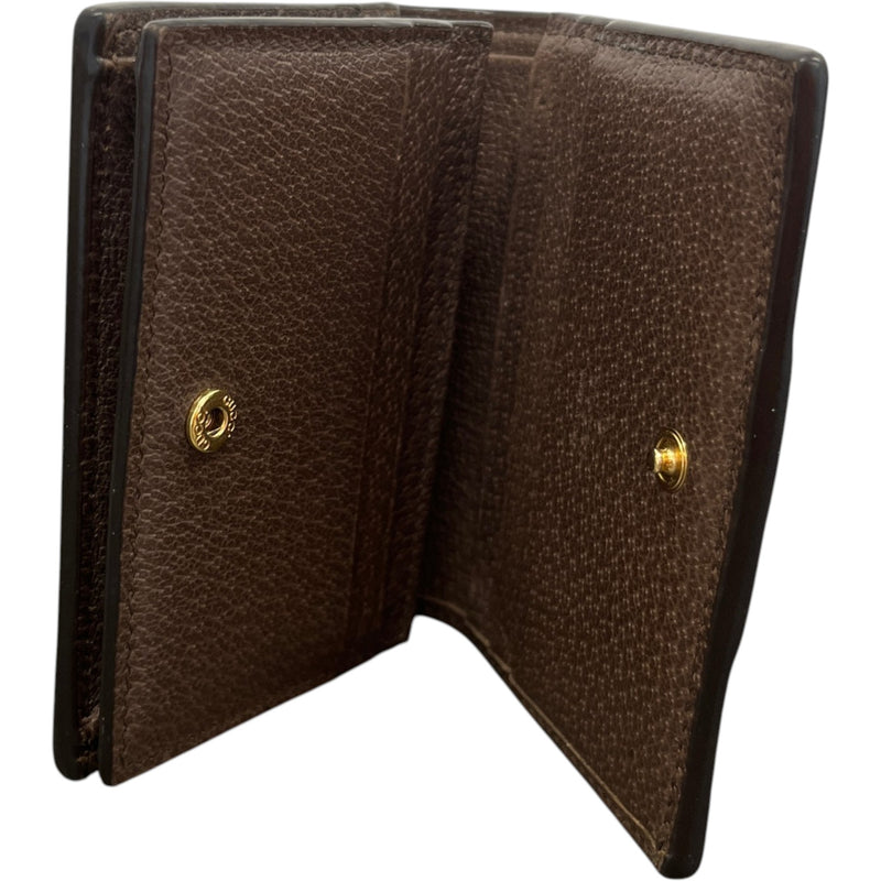 Men's Ophidia Gg Card Case Wallet Brown