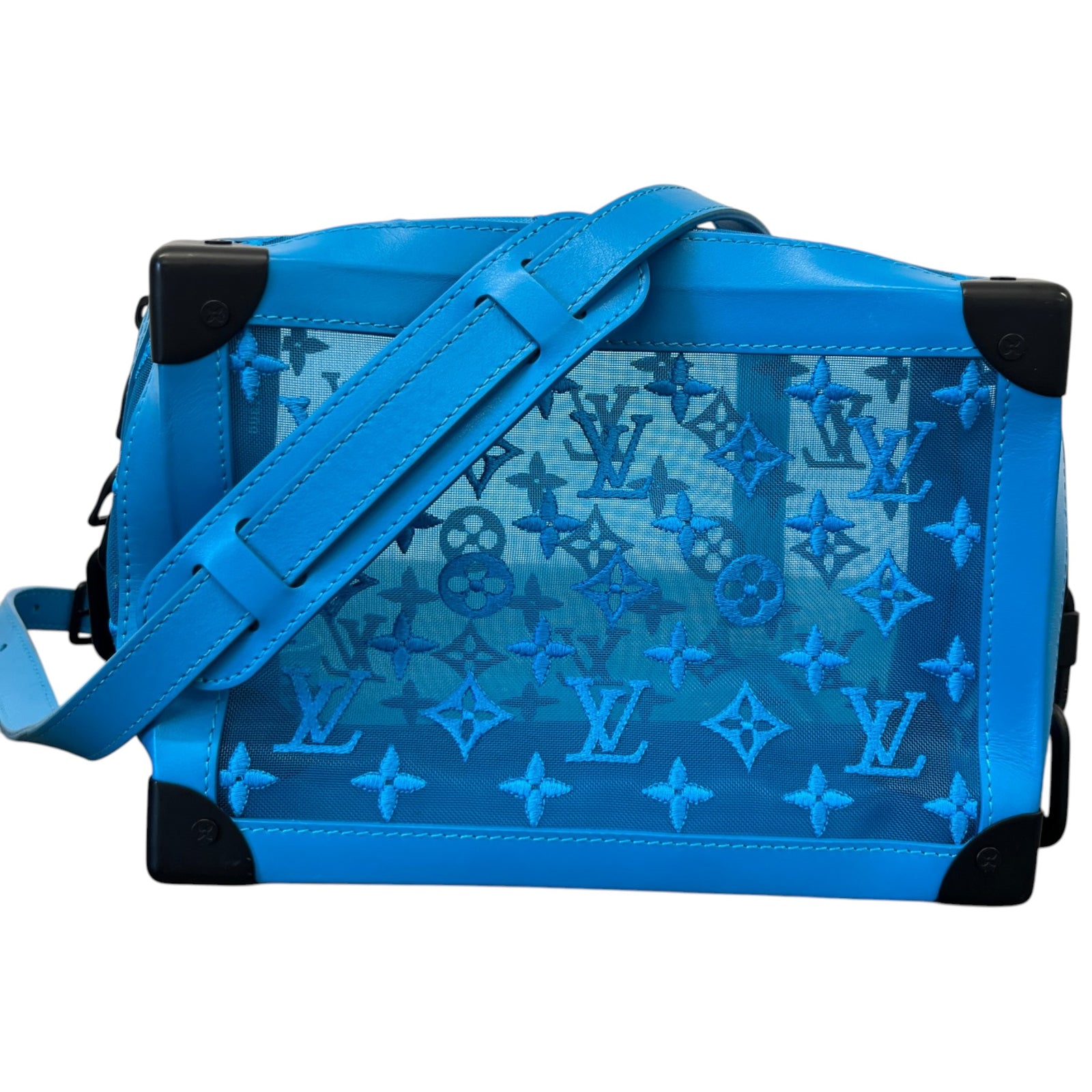 Men's Monogram Mesh Soft Trunk Bag Blue - Photo 3