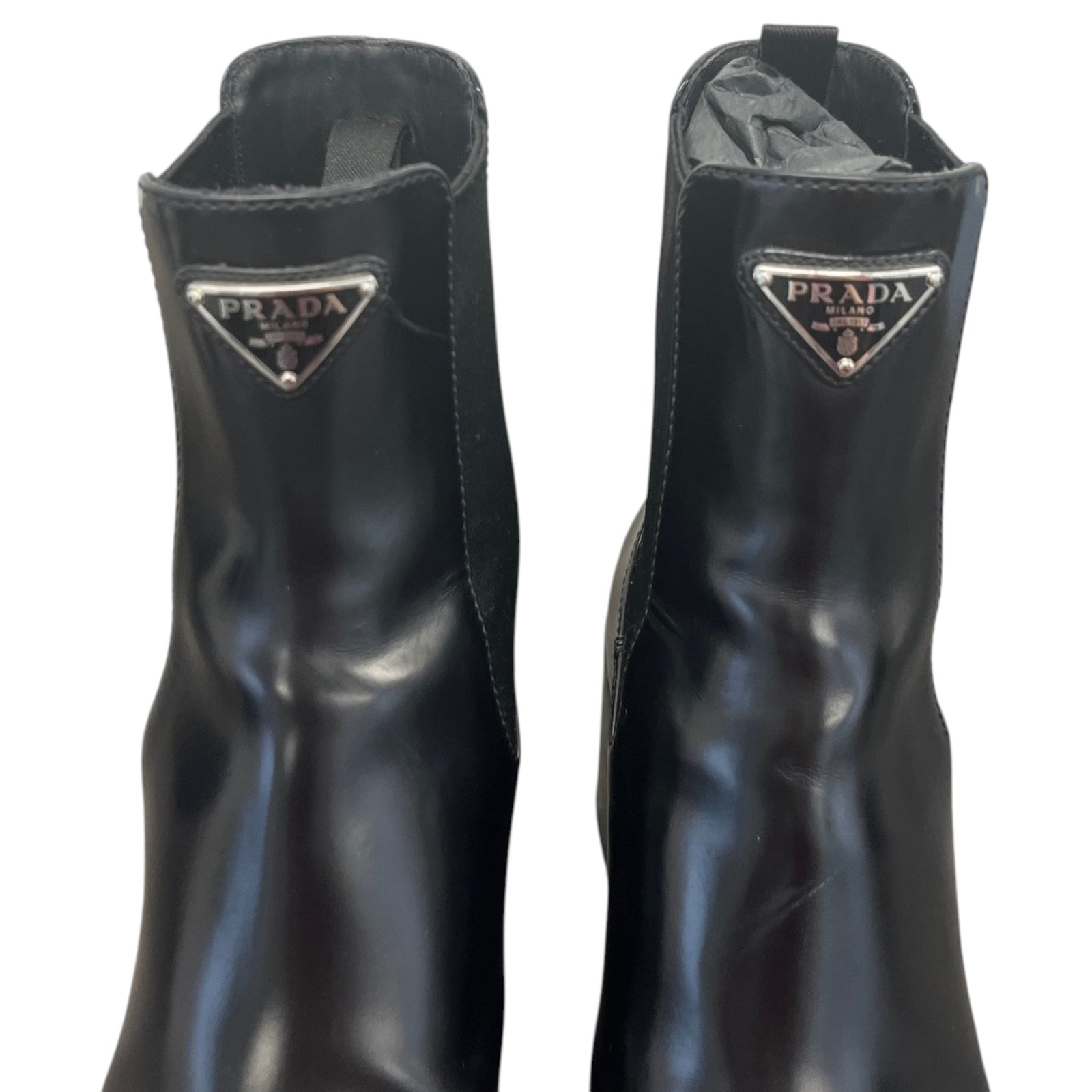 Women's Enameled Plaque Logo Boots Black Size UK 4 / EU 37 - Photo 12