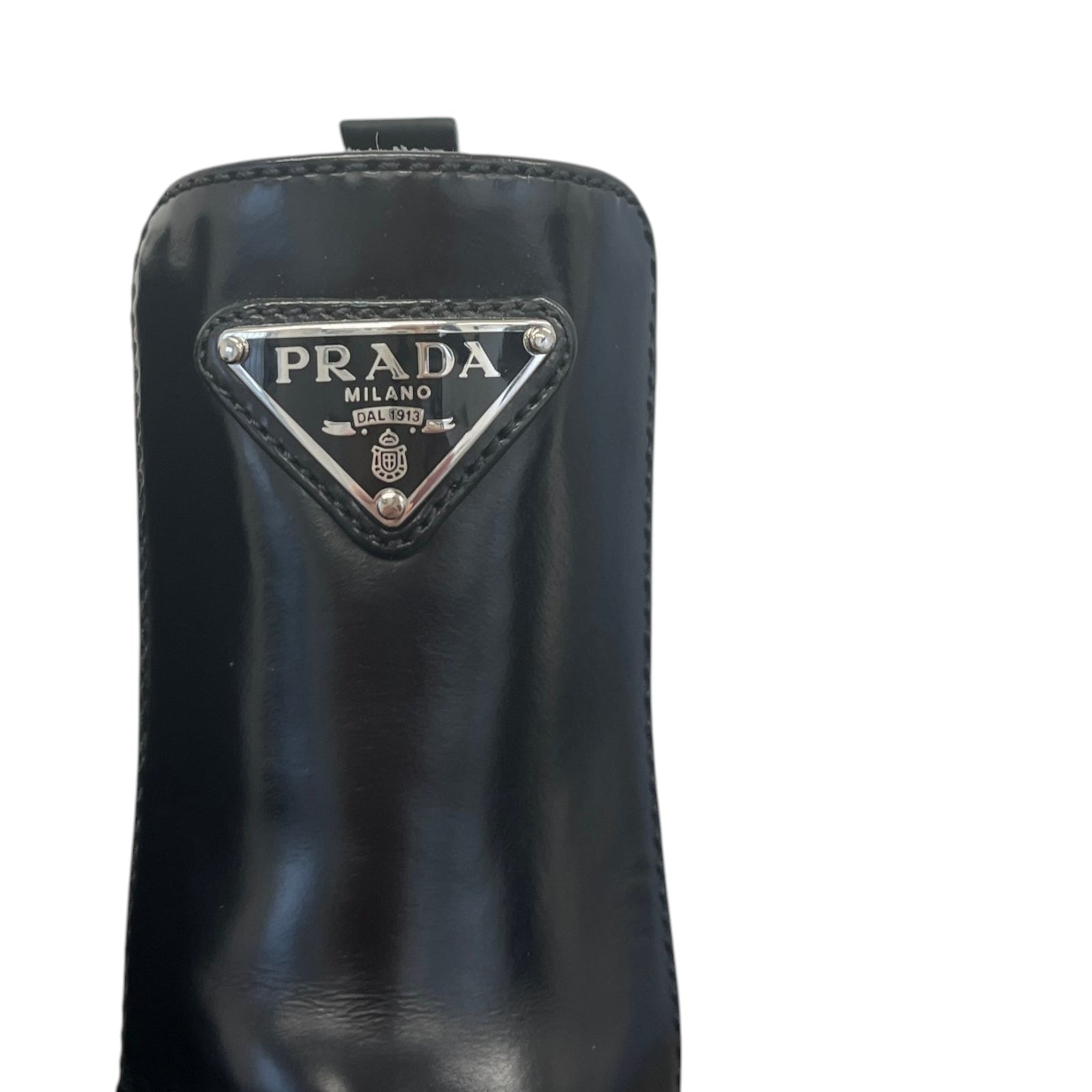 Women's Enameled Plaque Logo Boots Black Size UK 4 / EU 37 - Photo 9