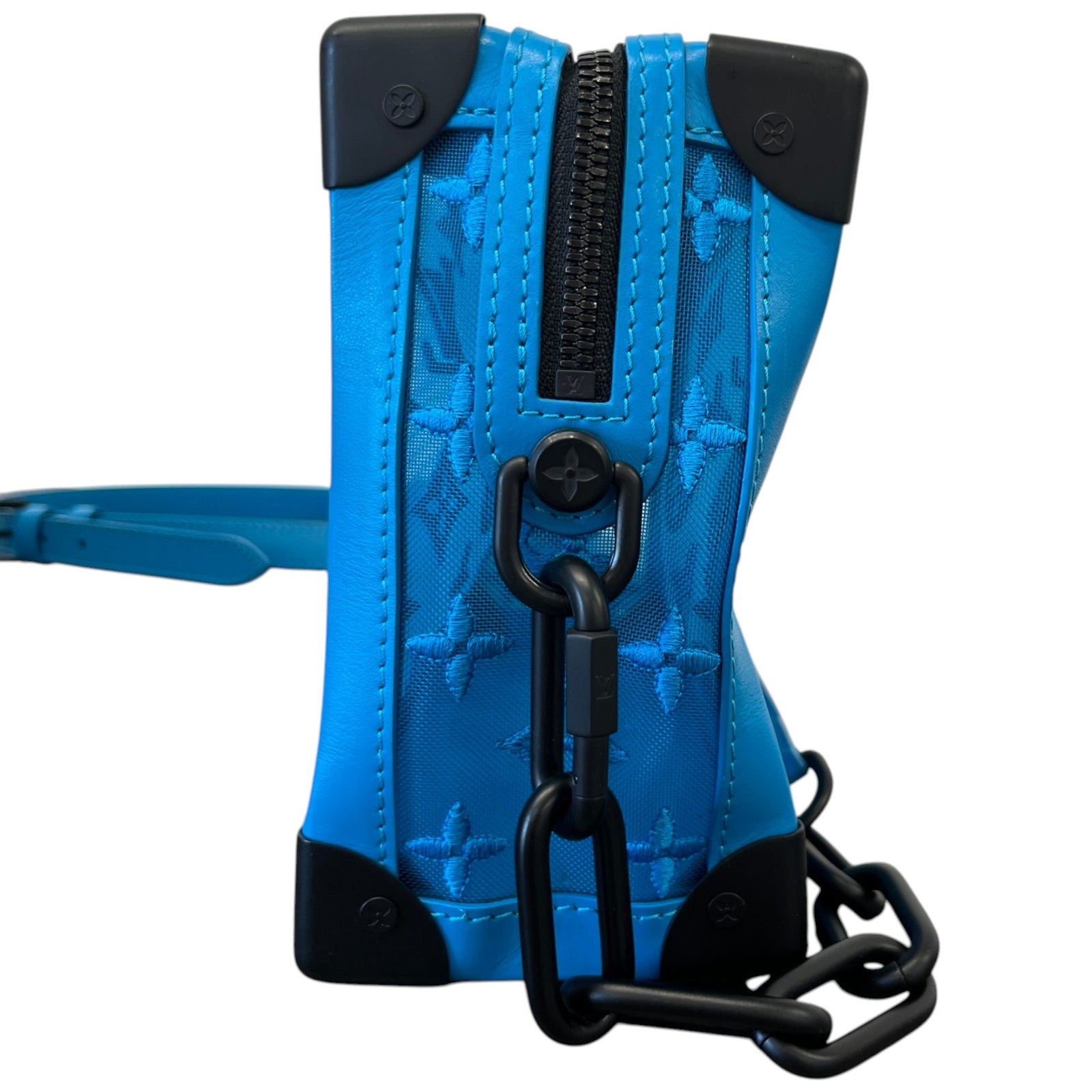 Men's Monogram Mesh Soft Trunk Bag Blue - Photo 7