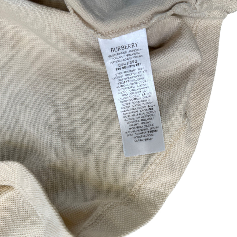 Men's Check Collar Polo Shirt Beige Size XXL