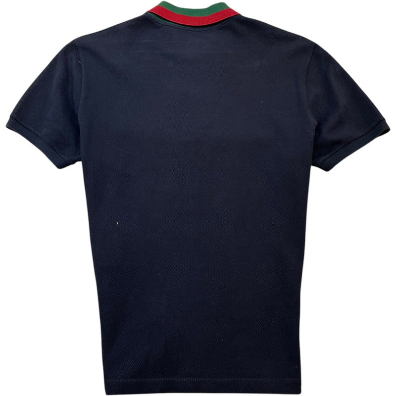 Men's Web Collar Polo Shirt Navy Size M