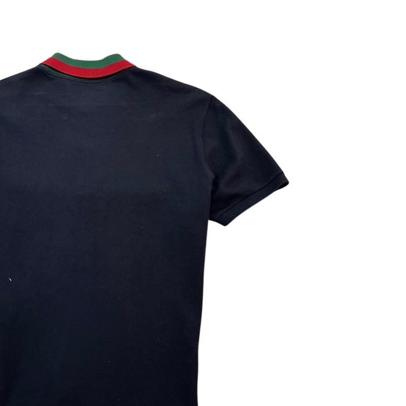 Men's Web Collar Polo Shirt Navy Size M