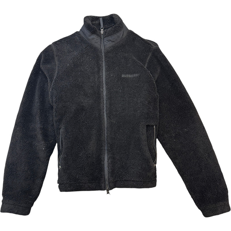 Men's Embroidered Logo Fleece Jacket Black Size L